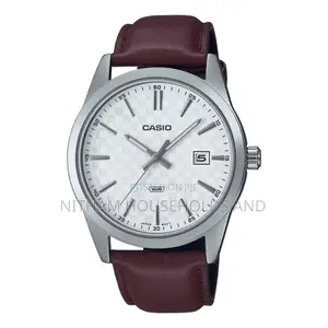 Casio MTP-Vd03l-5audf Brown Leather Watch for Men