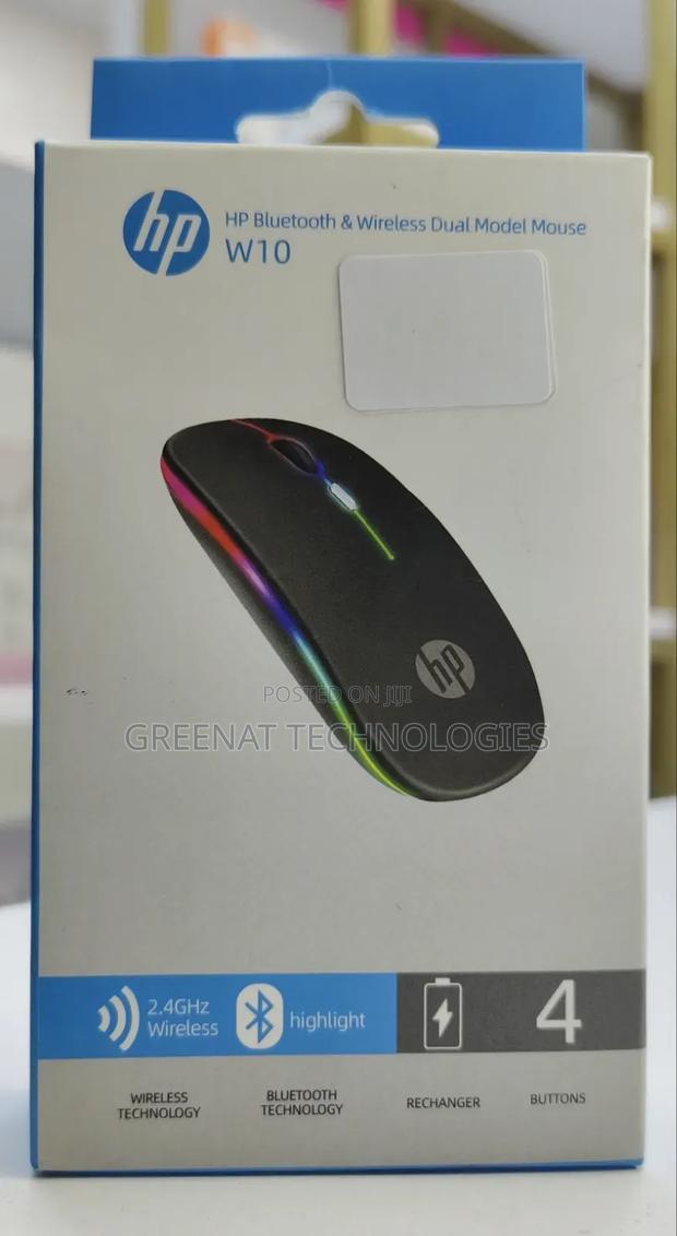 Hp Rechargeable Bluetooth Wireless Dual Model Mouse W10 - thumbnail 2