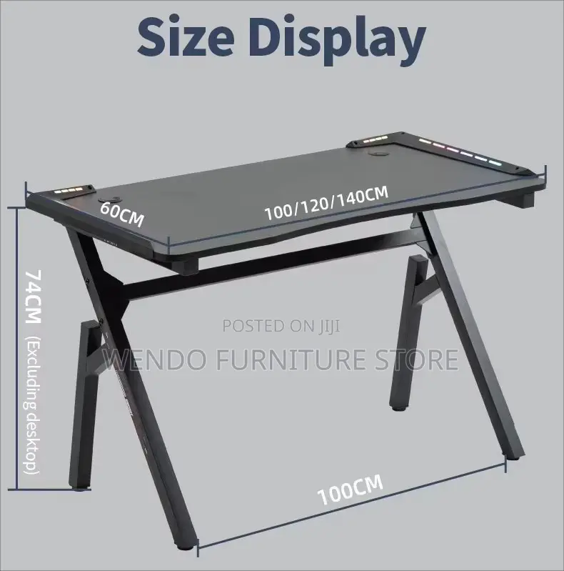 Office Desk Black Electric Gaming Studio Desk