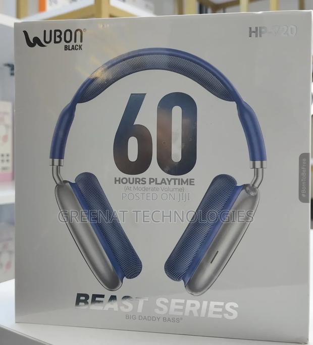 Ubon Black Hp-720 Headphones Beast Series Big Daddy Bass