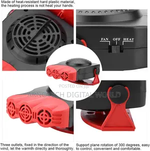 2in1car Heater Defroster Portable Fan 150w