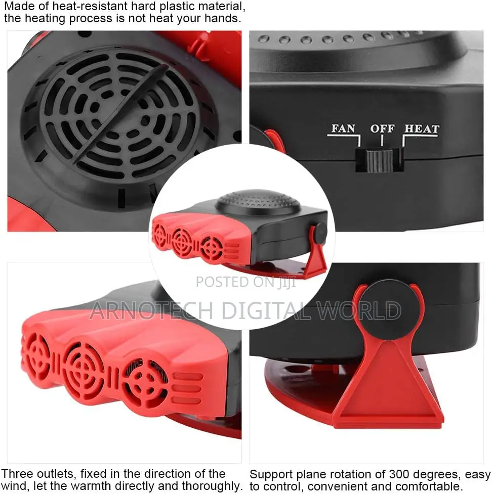 2in1car Heater Defroster Portable Fan 150w