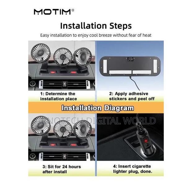 Three-Head Car Cooling Fan - thumbnail 2