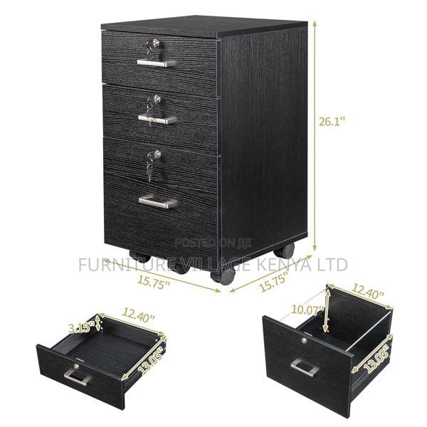 Pedestal 3-Drawer Wooden Cabinet. - thumbnail 3