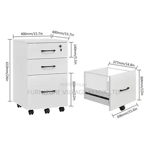 Pedestal 3-Drawer Wooden Cabinet.
