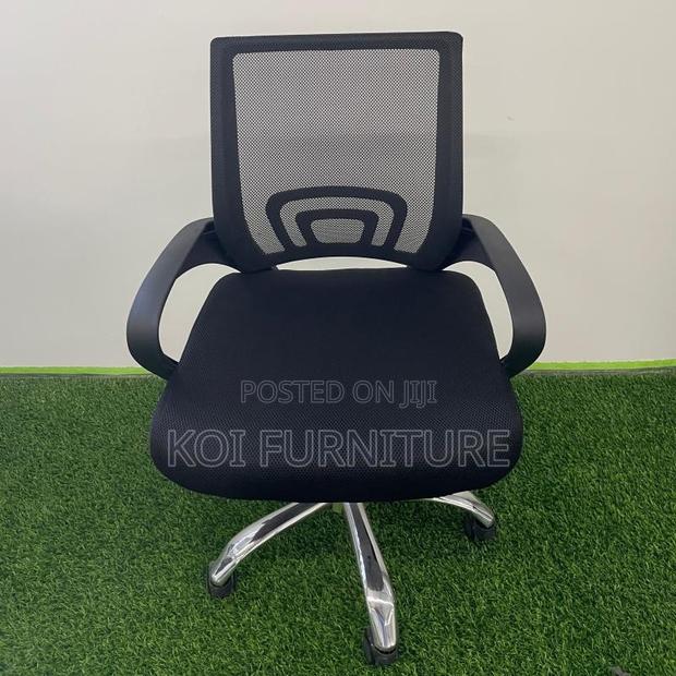 Office Chairs; Clerical Black Mesh Home Office Set Up Chairs - thumbnail 6