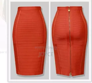 Back Zipper Ribbed Vertical,Strechy Bandage Skirt