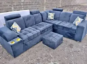 Grey 7 Seater L Shaped Sofa