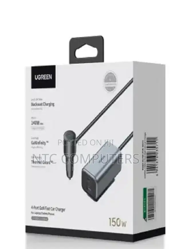 Ugreen 150w 4-Port Gan Fast Car Charger E706