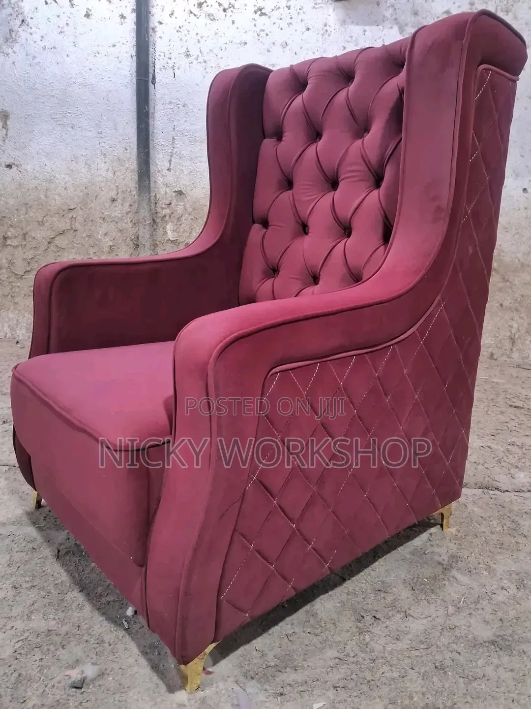 Maroon Modern Armchair