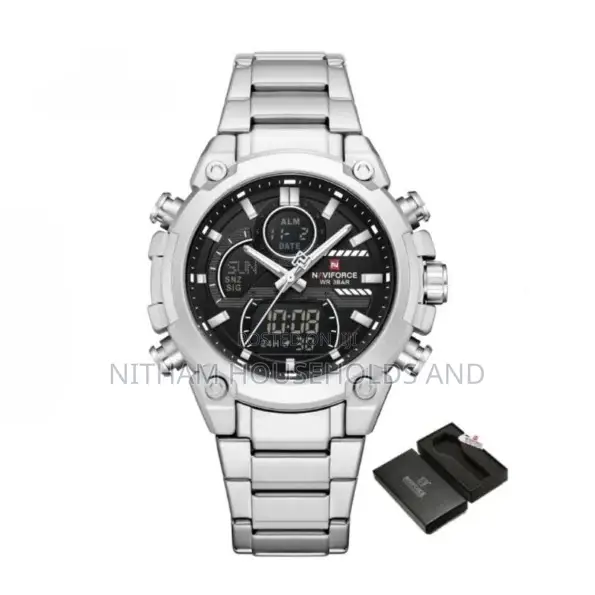 Naviforce Nf9278 Men’S Analog Digital Silver Stainless Steel Watch
