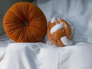 Stylish Red Pumpkin Cushion and Knot Pillow Home Decoration
