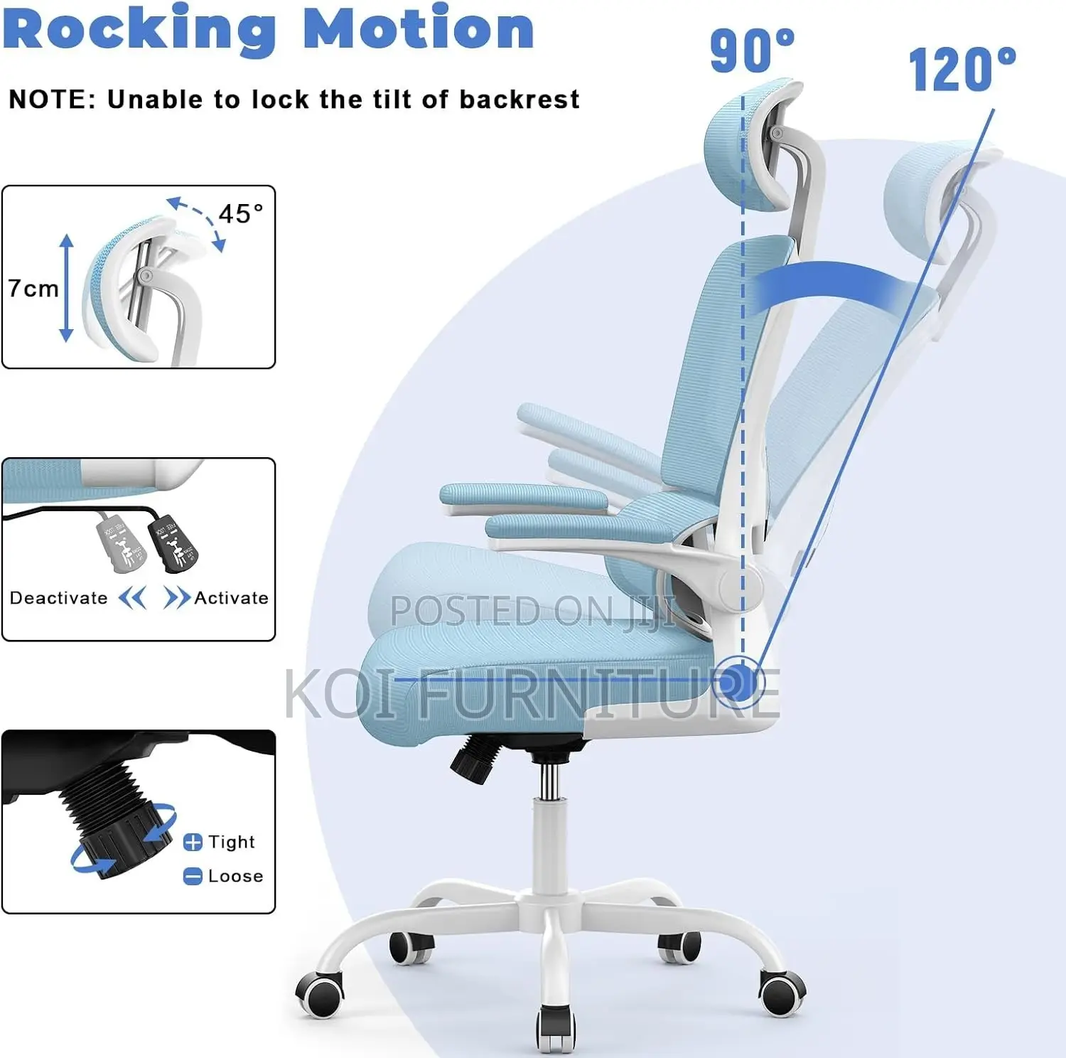 Office Chairs; Executive Orthopedic High Fabric Office Chair