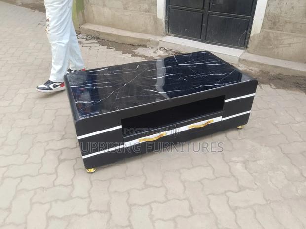 Coffee Table Black With Marble Top Black 2by 4ft