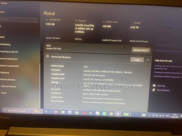 Laptop Lenovo IdeaPad 320 8GB Intel Core 3 HDD+SSD 2T - thumbnail 5