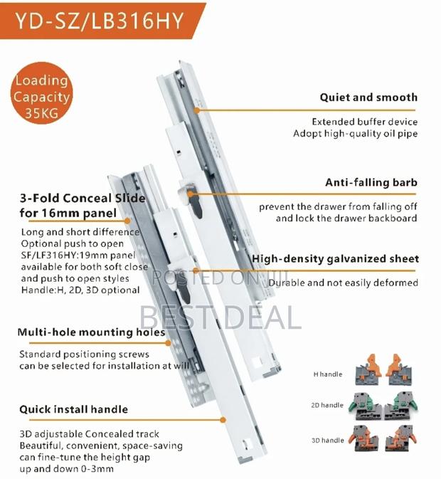 Under Mount Heavy Duty Double Extension Rails