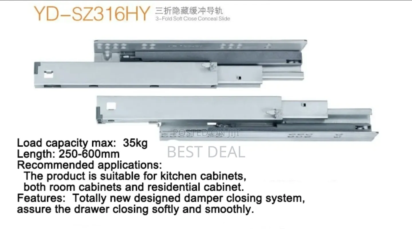 Undermount Drawer Rails Heavy Duty