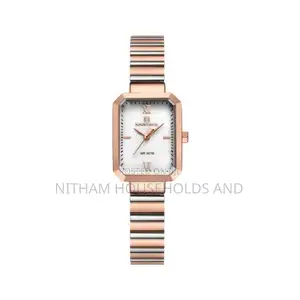 Naviforce Nf5050 Rose Gold Square White Dial Watch for Women