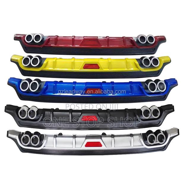 Universal Car Rear Bumper Diffuser Lip With Quad Exhaust Tip