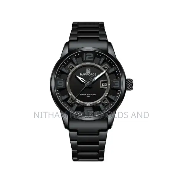Naviforce Nf8044 Black Steel Watch for Men