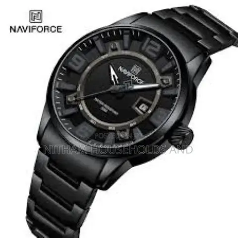 Naviforce Nf8044 Black Steel Watch for Men