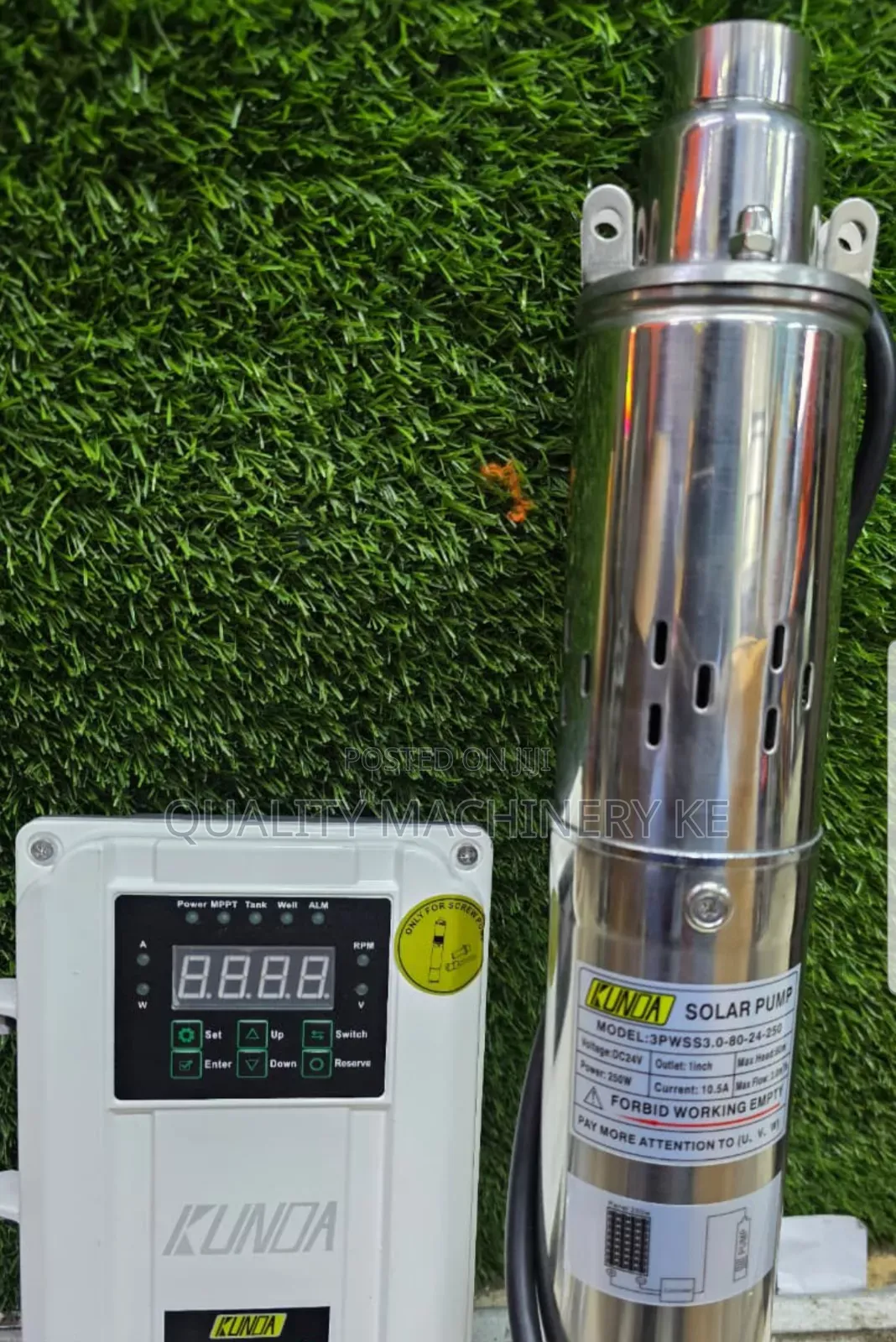 Powerful Kunda Solarpump 80metres by 250watts
Comes With Control Box