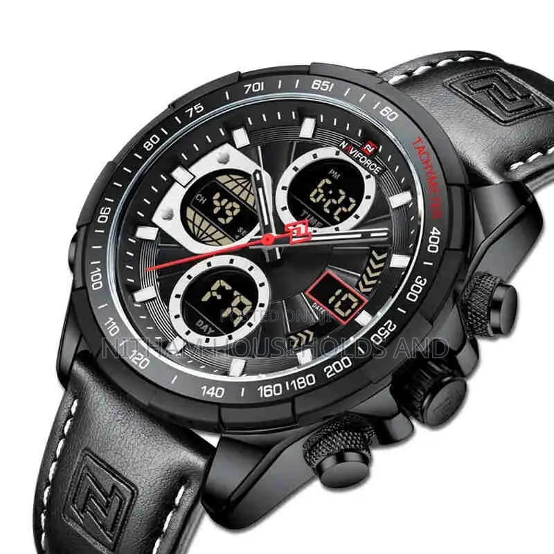 Naviforce Nf9197 Quartz Leather Business Watch for Men