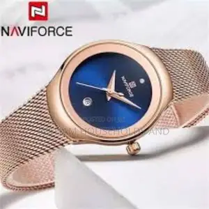 Naviforce Nf5004 Blue Dial Rose Gold Stainless Steel Watch for Men