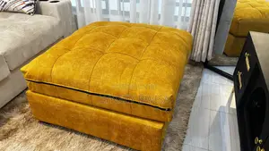 Large Tufted Pouf – Mustard
