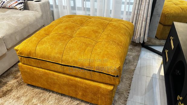 Large Tufted Pouf – Mustard