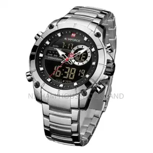 Naviforce Nf9163 Military Sports Stainless Steel Watch Silver