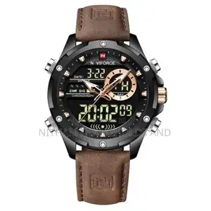 Naviforce Nf9208 Analog Digital Leather Watch for Men