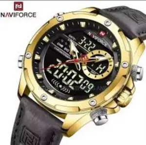Naviforce Nf9208 Analog Digital Leather Watch for Men