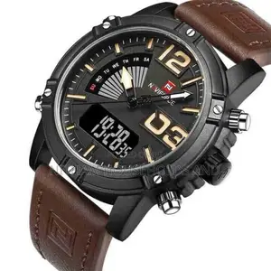 Naviforce Nf9095 Brown Leather Strap Watch for Men