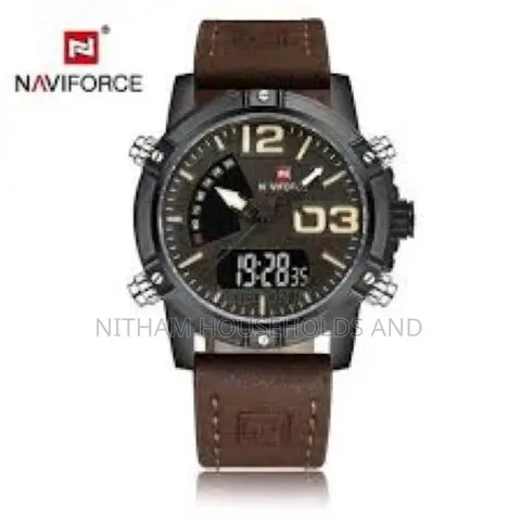 Naviforce Nf9095 Brown Leather Strap Watch for Men