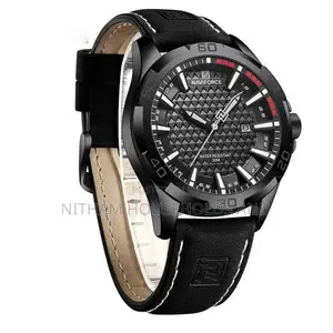 Naviforce Nf8023 Black Leather Watch for Men