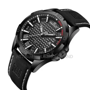 Naviforce Nf8023 Black Leather Watch for Men
