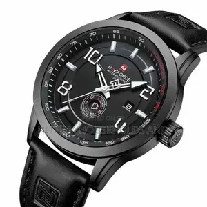 Naviforce Nf9229 Black Leather Strap Watch