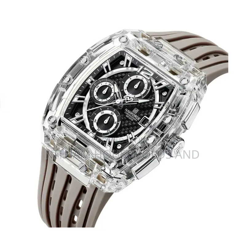 Naviforce Nf7105 Beige Silicone Watch for Men
