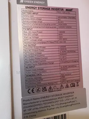 Energy Storage Inverter Must 12000w 48vdc
