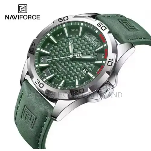 Naviforce Nf8023 Green Leather Watch for Men