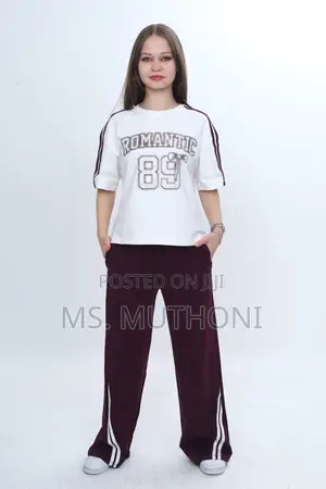 Girls 2 Piece Striped Wide Legs Hoodie Set (7-20 Yrs )