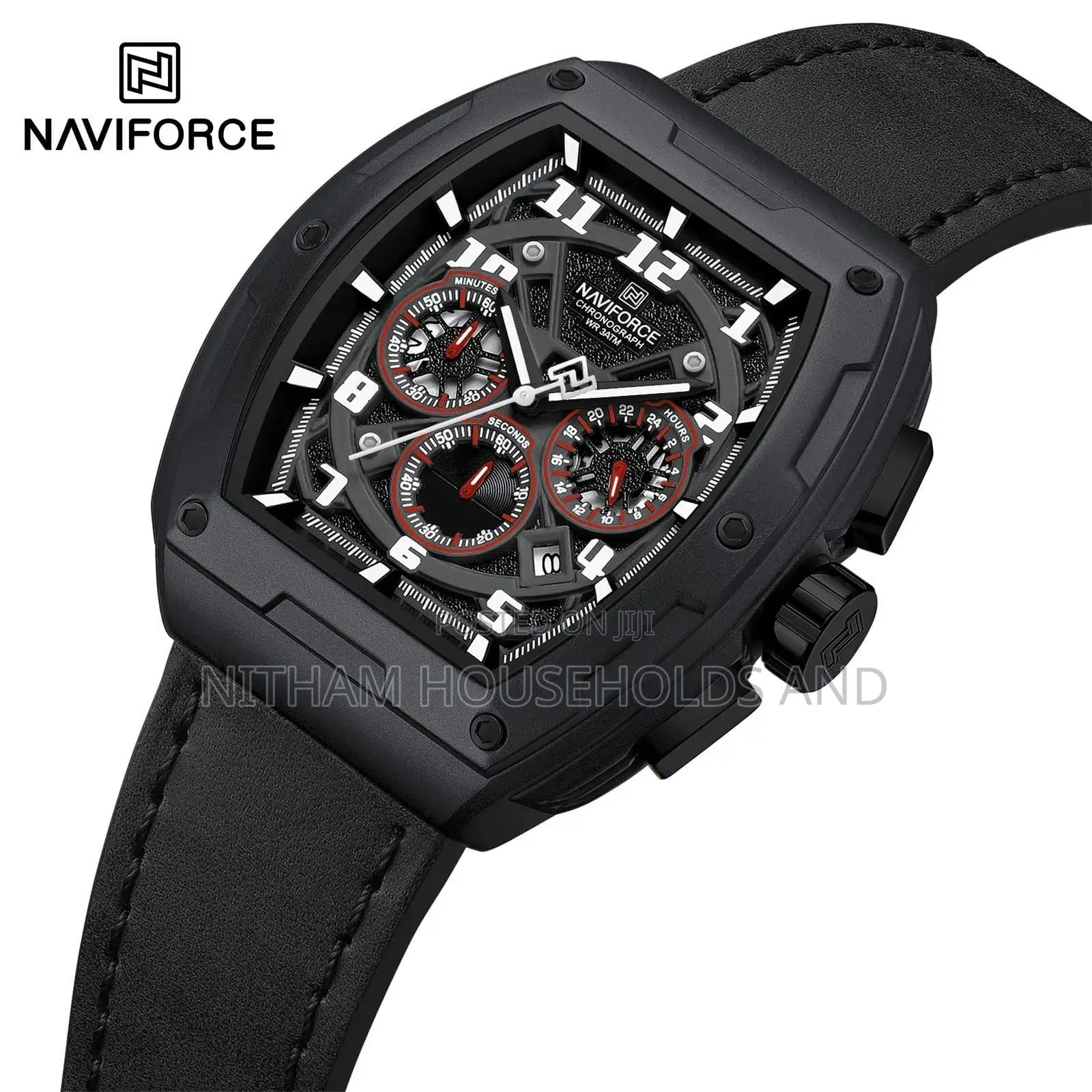 Naviforce Nf8053 Black Chronograph Watch for Men