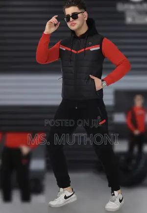 Red/ Black Dawara Malcky Sport 3-Piece Tracksuit