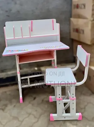 3-10 Yrs Kiddies Adjustable White / Pink Study Set