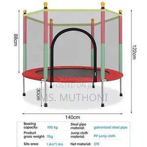 * 4ft Kids Trampoline With Safety Enclosure Net
