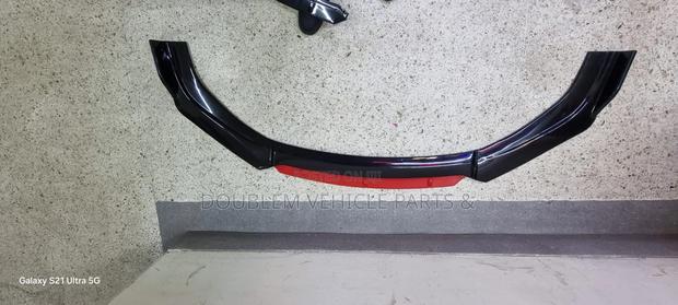 Front Bumper Lip/Protector/Slip/Moulding Black Red Universal All Cars - thumbnail 3