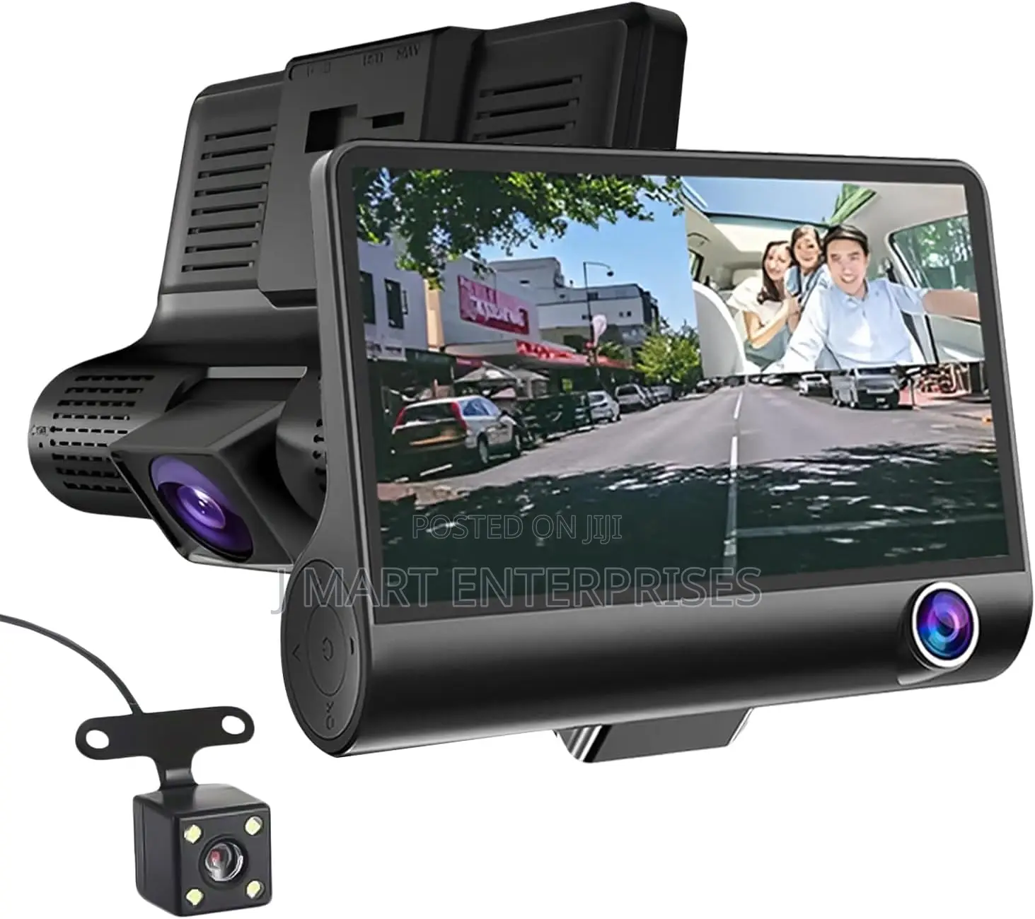 3-Channel 4" Ips Dash Camera Screen for Cars – Full Hd 1080p DVR