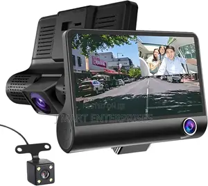 3-Channel 4" Ips Dash Camera Screen for Cars – Full Hd 1080p DVR