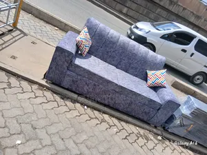 Light Velvet Grey Three Seater Sofa for Sale